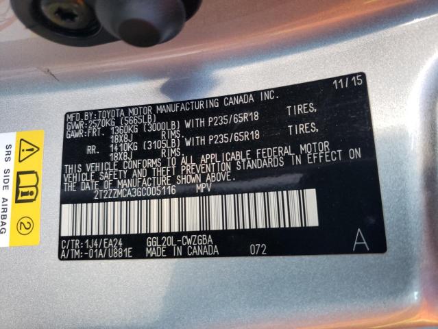 Photo 10 from auction – 2016 LEXUS RX 350 with VIN 2T2ZZMCA3GC005116