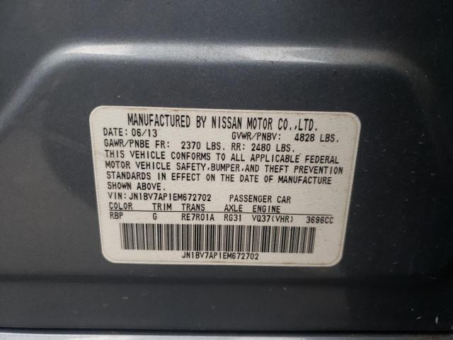 Photo 10 from auction – 2014 INFINITI Q50 BASE with VIN JN1BV7AP1EM672702
