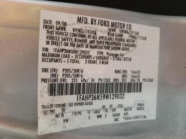Photo 10 from auction – 2009 FORD FOCUS SES with VIN 1FAHP36N59W129032