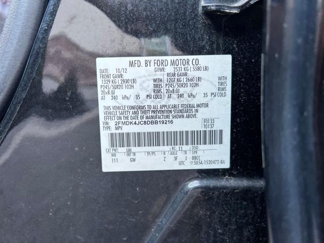 Photo 10 from auction – 2013 FORD EDGE SEL with VIN 2FMDK4JC8DBB19216