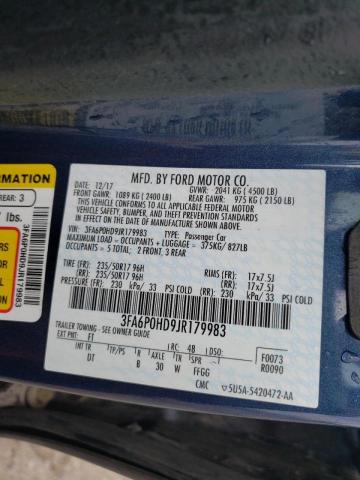 Photo 10 from auction – 2018 FORD FUSION SE with VIN 3FA6P0HD9JR179983
