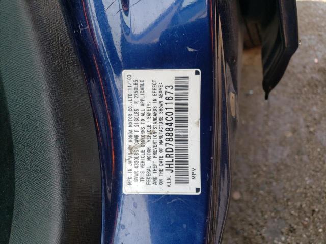 Photo 10 from auction – 2004 HONDA CR-V EX with VIN JHLRD78884C011673
