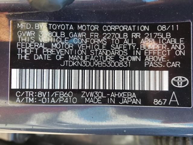 Photo 10 from auction – 2011 TOYOTA PRIUS with VIN JTDKN3DU9B5300831
