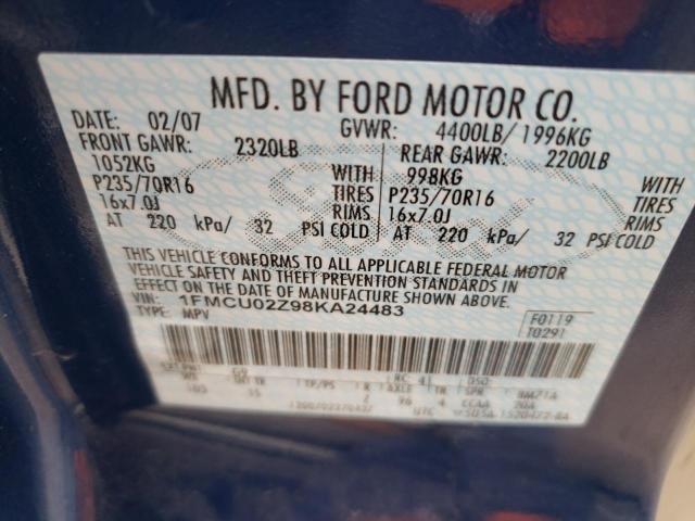 Photo 10 from auction – 2008 FORD ESCAPE XLS with VIN 1FMCU02Z98KA24483