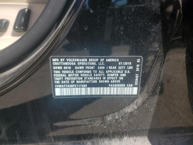 Photo 10 from auction – 2015 VOLKSWAGEN PASSAT S with VIN 1VWAT7A35FC117462