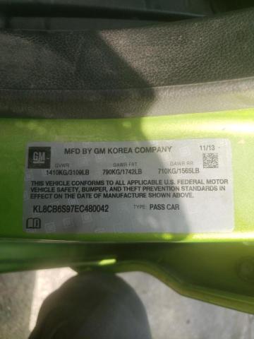 Photo 10 from auction – 2014 CHEVROLET SPARK LS with VIN KL8CB6S97EC480042