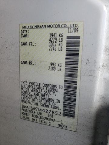 Photo 10 from auction – 2010 NISSAN ALTIMA BAS with VIN 1N4AL2AP7AN427852