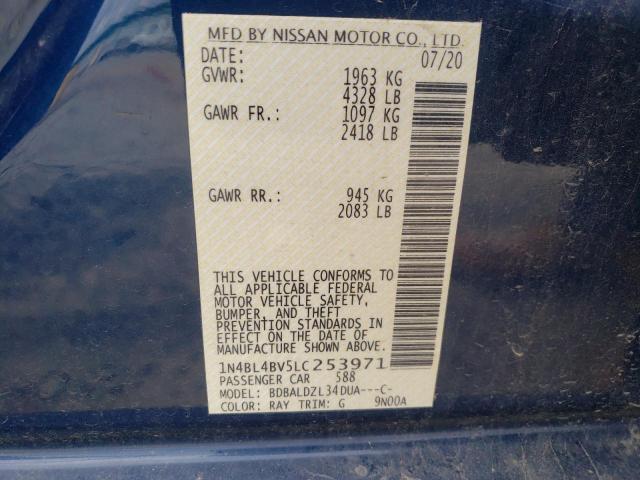 Photo 10 from auction – 2020 NISSAN ALTIMA with VIN 1N4BL4BV5LC253971