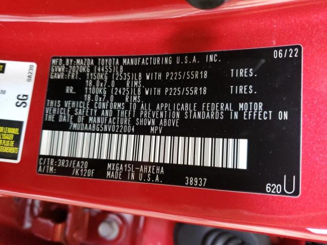 Photo 10 from auction – 2022 TOYOTA COROLLA CR with VIN 7MUDAABG5NV022004