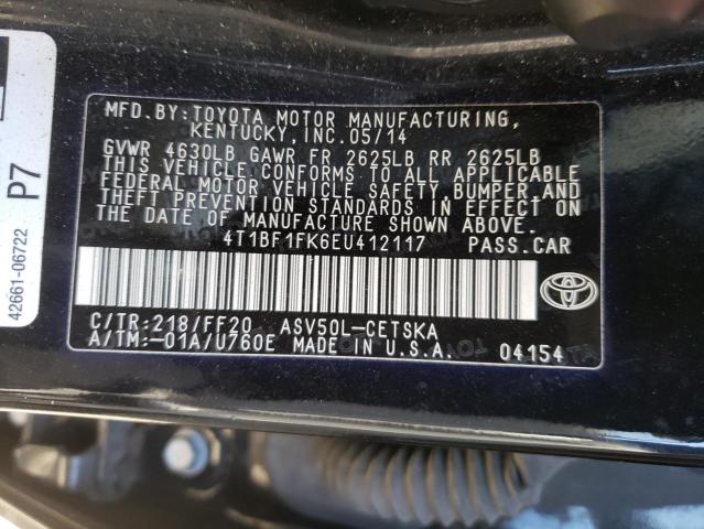 Photo 10 from auction – 2014 TOYOTA CAMRY L with VIN 4T1BF1FK6EU412117