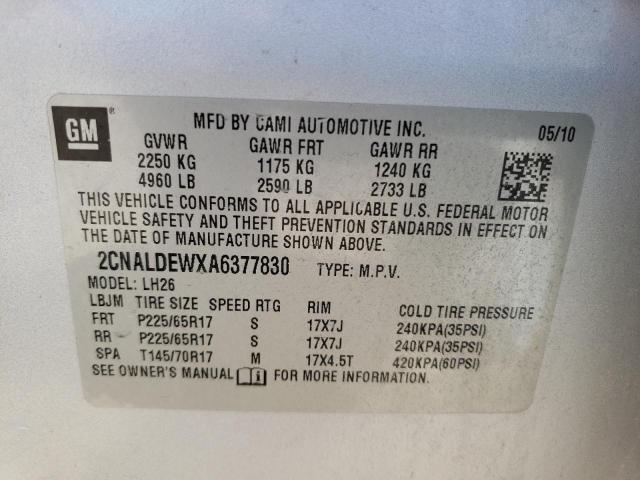 Photo 10 from auction – 2010 CHEVROLET EQUINOX LT with VIN 2CNALDEWXA6377830