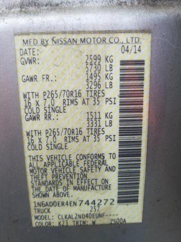 Photo 10 from auction – 2014 NISSAN FRONTIER S with VIN 1N6AD0ER4EN744272