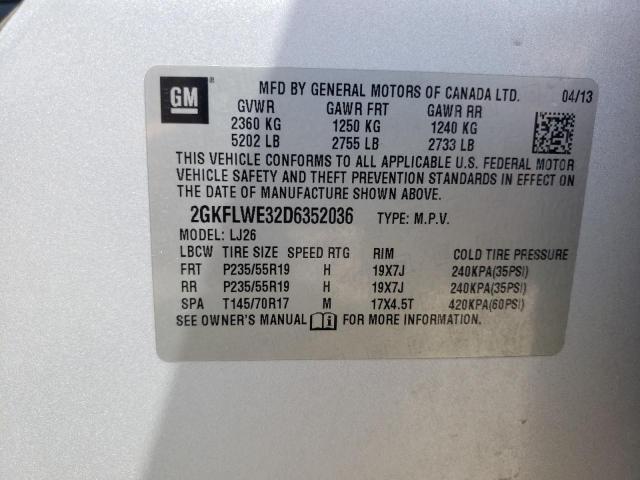 Фото 10 с аукциона – 2013 GMC TERRAIN SL с VIN 2GKFLWE32D6352036
