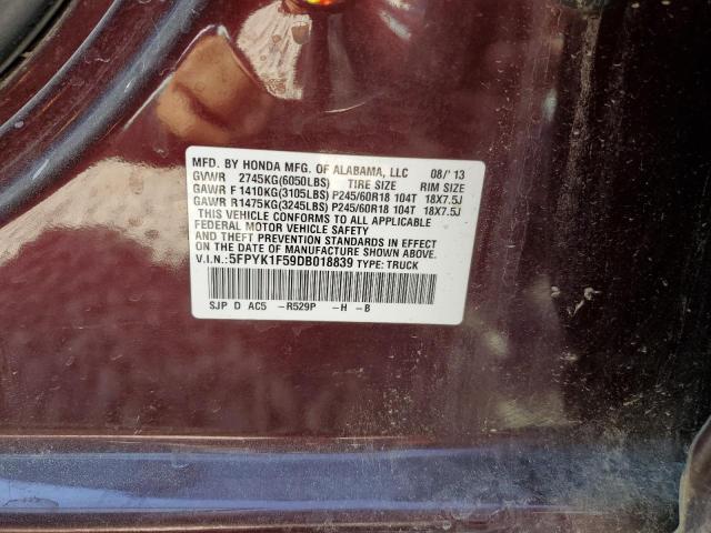 Photo 10 from auction – 2013 HONDA RIDGELINE with VIN 5FPYK1F59DB018839