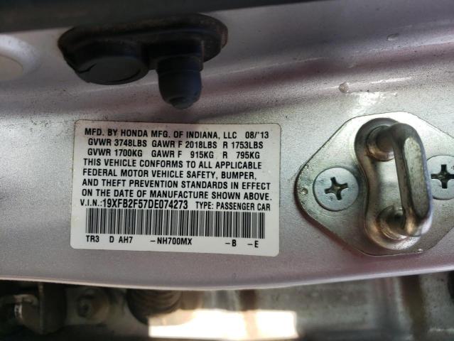 Photo 10 from auction – 2013 HONDA CIVIC LX with VIN 19XFB2F57DE074273