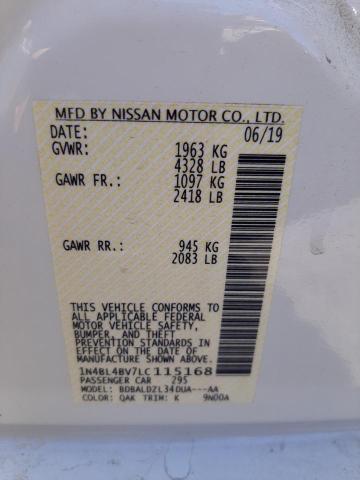 Photo 10 from auction – 2020 NISSAN ALTIMA S with VIN 1N4BL4BV7LC115168