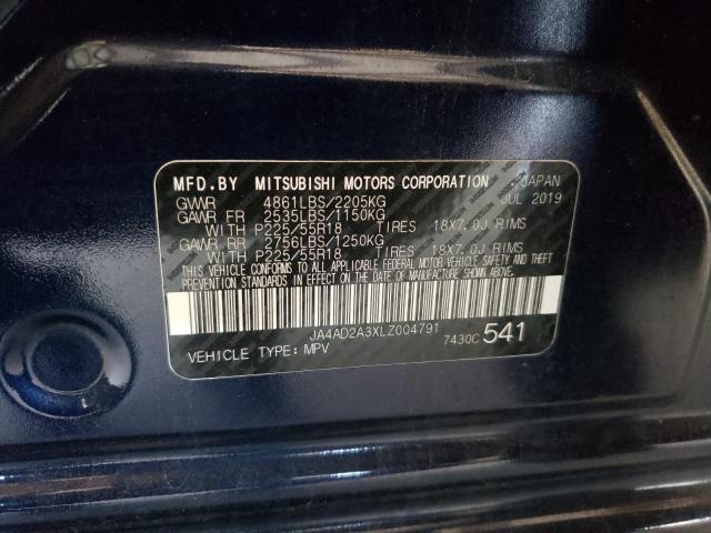 Photo 10 from auction – 2020 MITSUBISHI OUTLANDER with VIN JA4AD2A3XLZ004791