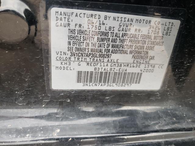 Photo 10 from auction – 2016 NISSAN VERSA S with VIN 3N1CN7AP3GL908297