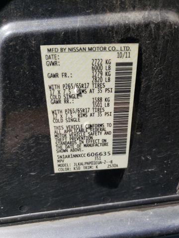 Photo 10 from auction – 2012 NISSAN PATHFINDER with VIN 5N1AR1NNXCC606635