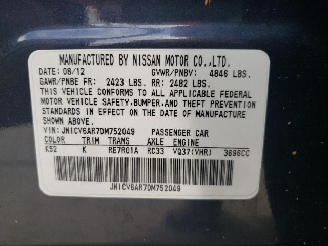 Photo 10 from auction – 2013 INFINITI G37 with VIN JN1CV6AR7DM752049
