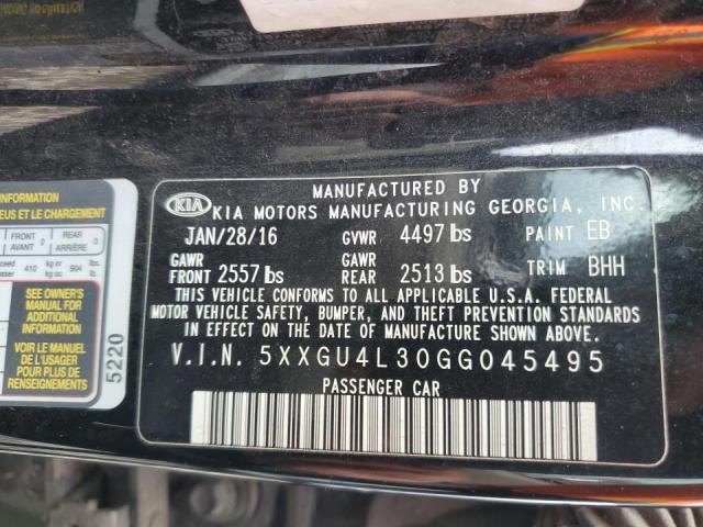 Photo 10 from auction – 2016 KIA OPTIMA EX with VIN 5XXGU4L30GG045495