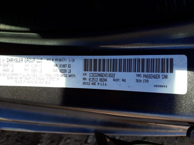 Foto 10 de la subasta – 2014 DODGE AVENGER SE con VIN 1C3CDZAB6EN216522