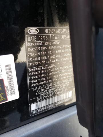 Photo 10 from auction – 2015 LAND ROVER RANGE ROVE with VIN SALWV2TF1FA520940
