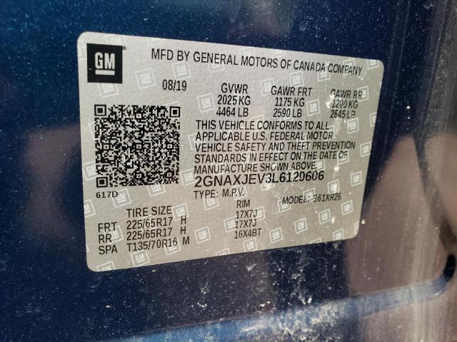 Photo 10 from auction – 2020 CHEVROLET EQUINOX LT with VIN 2GNAXJEV3L6129606