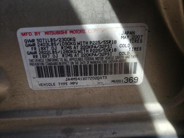 Photo 10 from auction – 2007 MITSUBISHI OUTLANDER with VIN JA4MS41X07Z020473