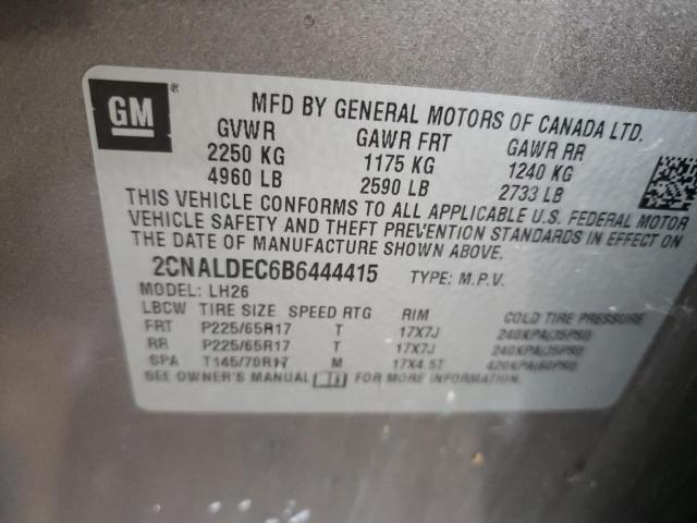 Photo 10 from auction – 2011 CHEVROLET EQUINOX LT with VIN 2CNALDEC6B6444415
