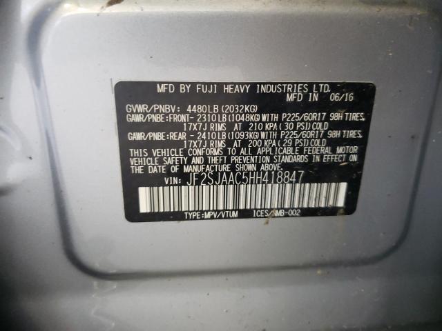 Photo 10 from auction – 2017 SUBARU FORESTER 2 with VIN JF2SJAAC5HH418847