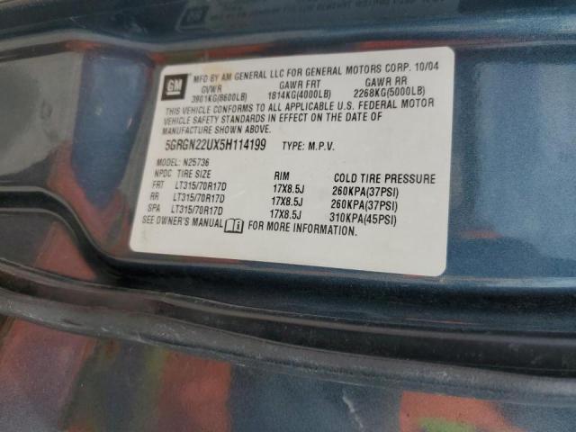Photo 10 from auction – 2005 HUMMER H2 SUT with VIN 5GRGN22UX5H114199