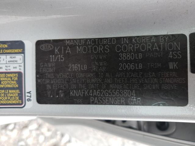 Photo 10 from auction – 2016 KIA FORTE LX with VIN KNAFK4A62G5563804