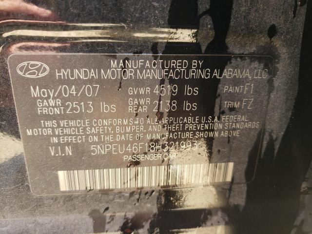 Photo 10 from auction – 2008 HYUNDAI SONATA SE with VIN 5NPEU46F18H321993