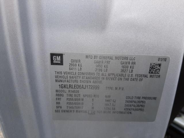 Photo 10 from auction – 2010 GMC ACADIA SLE with VIN 1GKLRLED6AJ172999