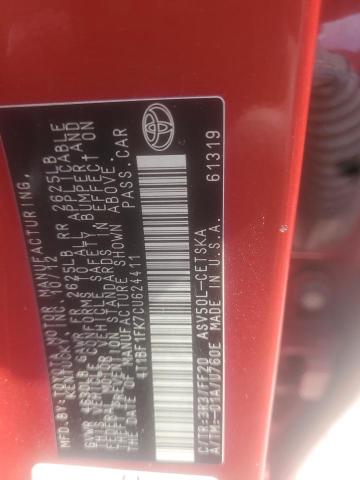 Photo 10 from auction – 2012 TOYOTA CAMRY BASE with VIN 4T1BF1FK7CU624411