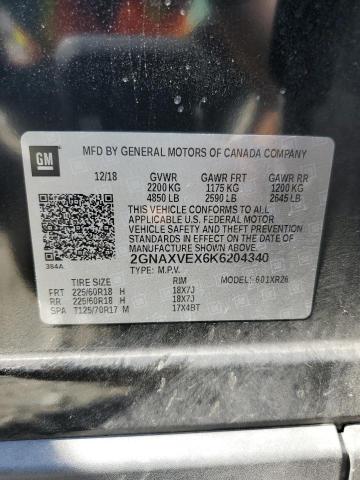 Photo 10 from auction – 2019 CHEVROLET EQUINOX LT with VIN 2GNAXVEX6K6204340