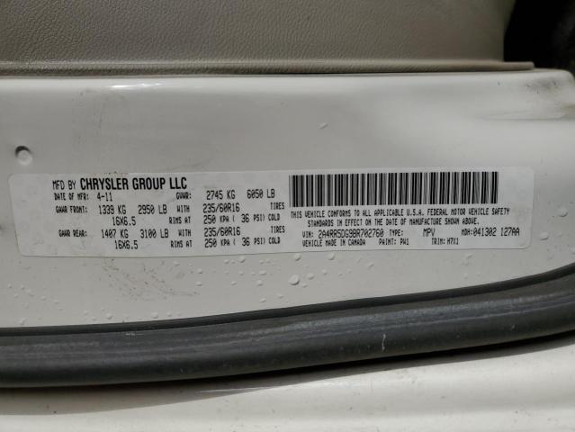 Photo 10 from auction – 2011 CHRYSLER TOWN & COU with VIN 2A4RR5DG9BR702760