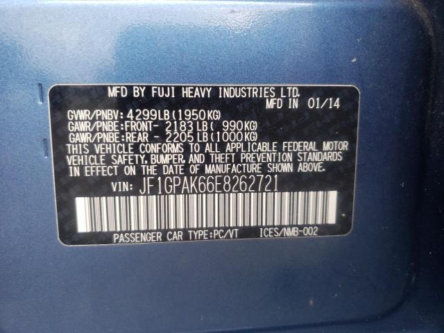 Photo 10 from auction – 2014 SUBARU IMPREZA LI with VIN JF1GPAK66E8262721