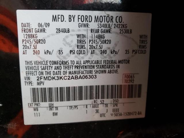 Photo 10 from auction – 2010 FORD EDGE LIMIT with VIN 2FMDK3KC2ABA06303