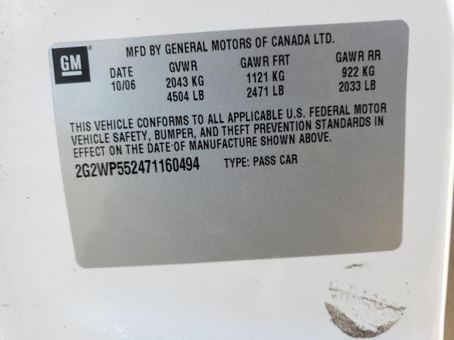 Photo 10 from auction – 2007 PONTIAC GRAND PRIX with VIN 2G2WP552471160494