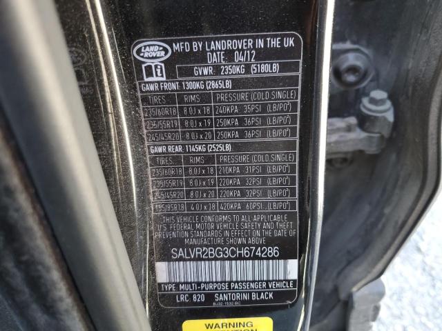 Photo 10 from auction – 2012 LAND ROVER RANGE ROVE with VIN SALVR2BG3CH674286