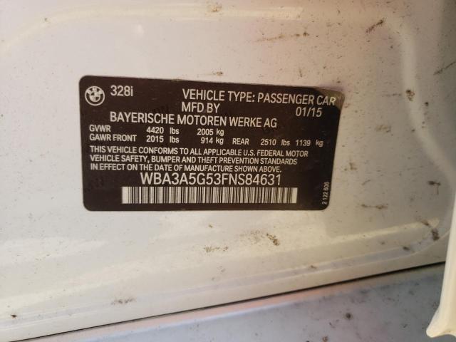 Photo 10 from auction – 2015 BMW 328 I with VIN WBA3A5G53FNS84631