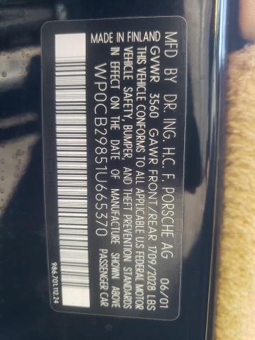 Photo 10 from auction – 2001 PORSCHE BOXSTER S with VIN WP0CB29851U665370
