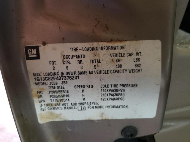 Photo 10 from auction – 2003 CHEVROLET CAVALIER with VIN 1G1JC52F437376201