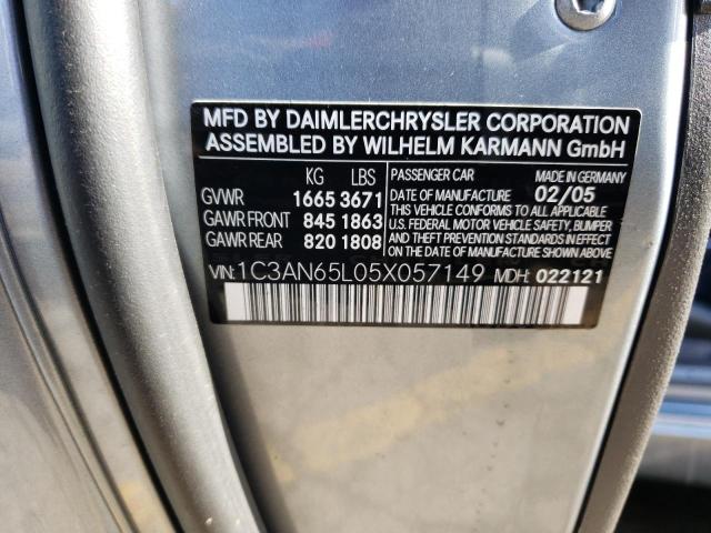 Photo 10 from auction – 2005 CHRYSLER CROSSFIRE with VIN 1C3AN65L05X057149