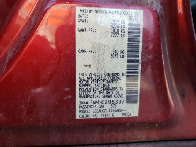 Photo 10 from auction – 2017 NISSAN ALTIMA 2.5 with VIN 1N4AL3AP4HC298397