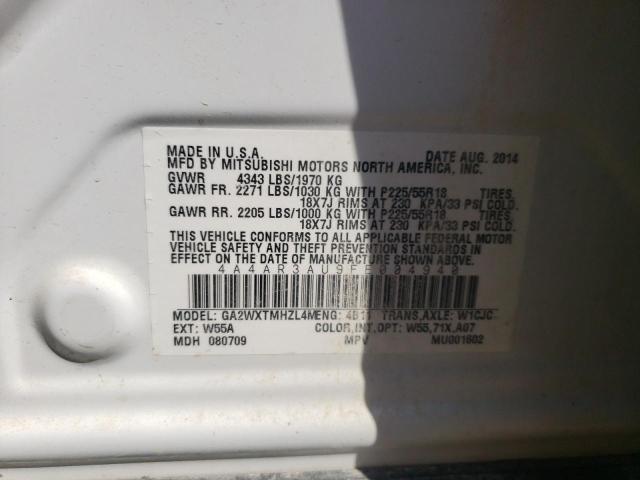 Photo 10 from auction – 2015 MITSUBISHI OUTLANDER with VIN 4A4AR3AU9FE004940