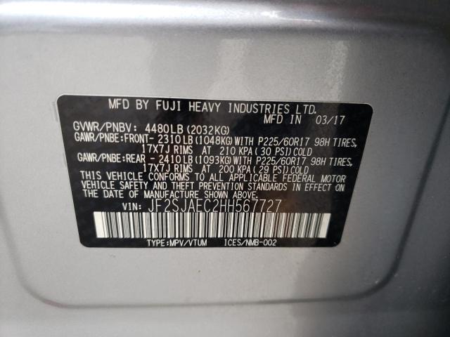 Photo 10 from auction – 2017 SUBARU FORESTER 2 with VIN JF2SJAEC2HH567727