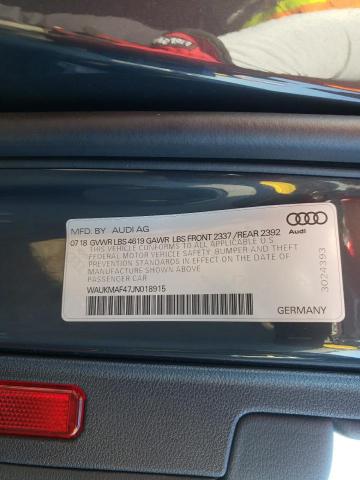 Photo 10 from auction – 2018 AUDI A4 PREMIUM with VIN WAUKMAF47JN018915